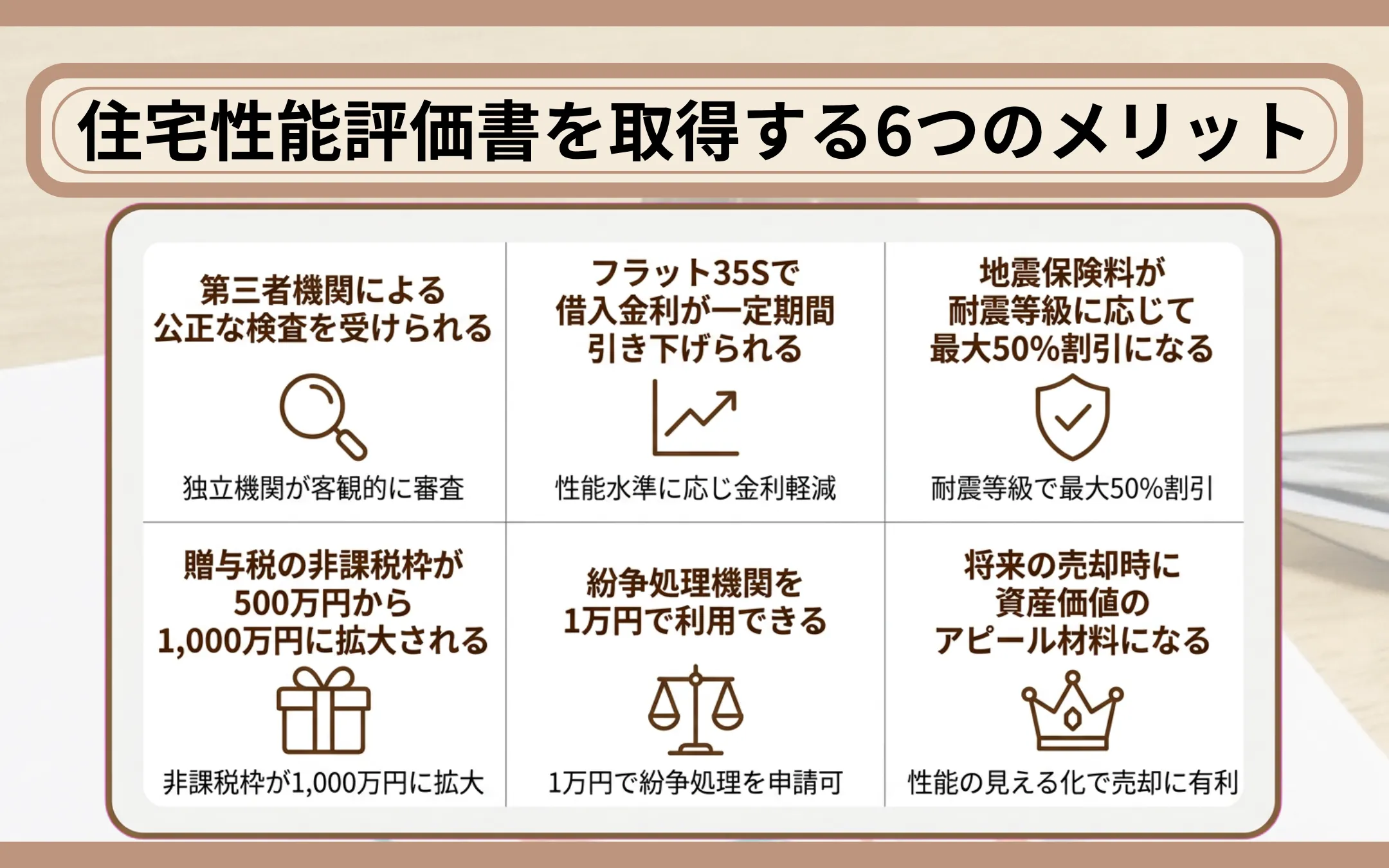 住宅性能評価書を取得する6つのメリット