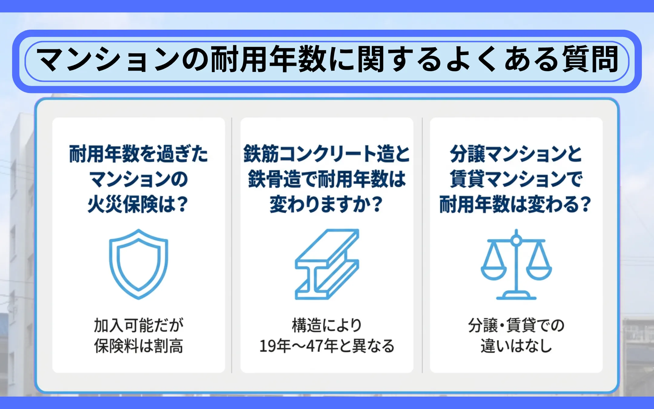 マンションの耐用年数に関するよくある質問