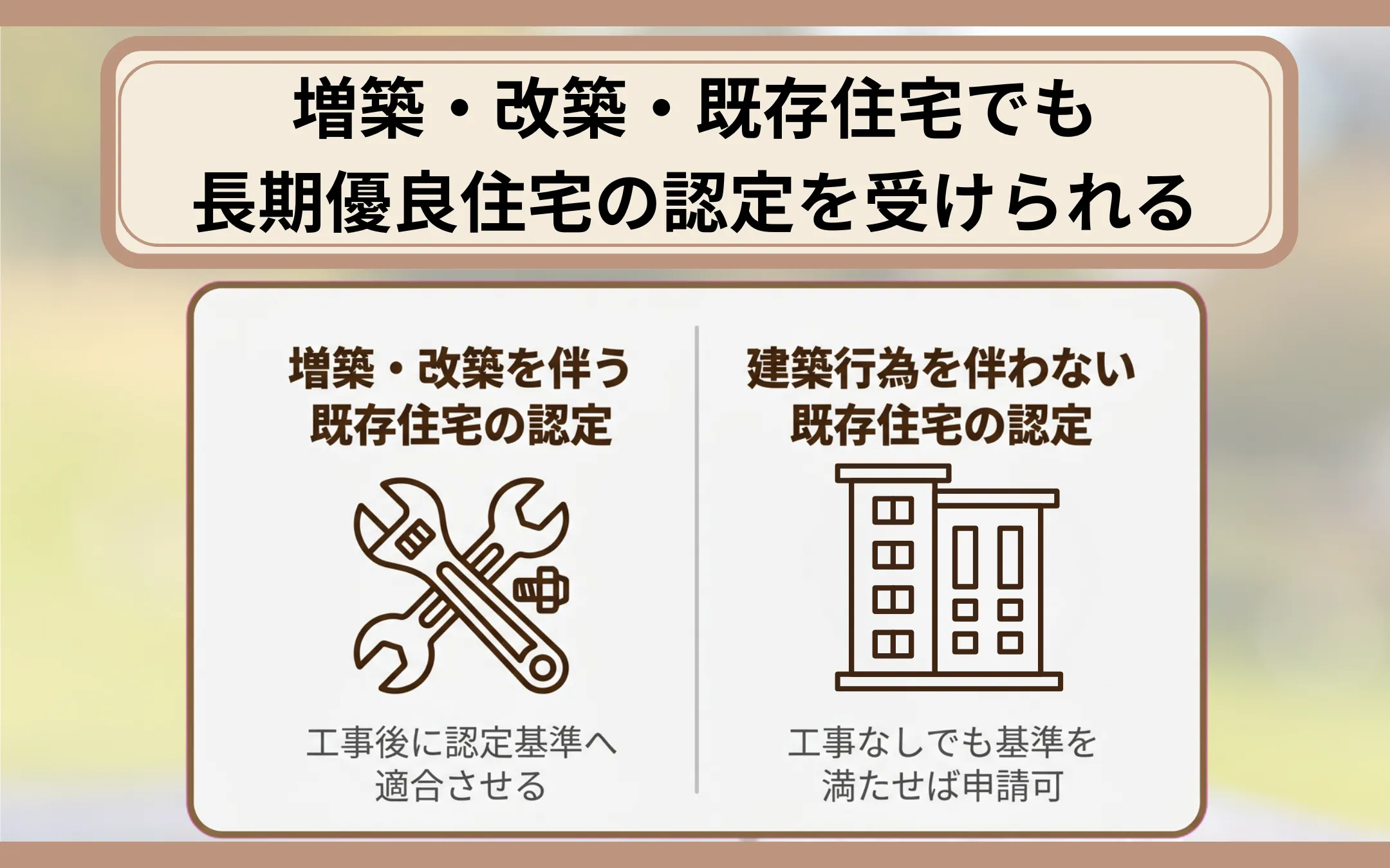 既存住宅でも長期優良住宅の認定を受けられる
