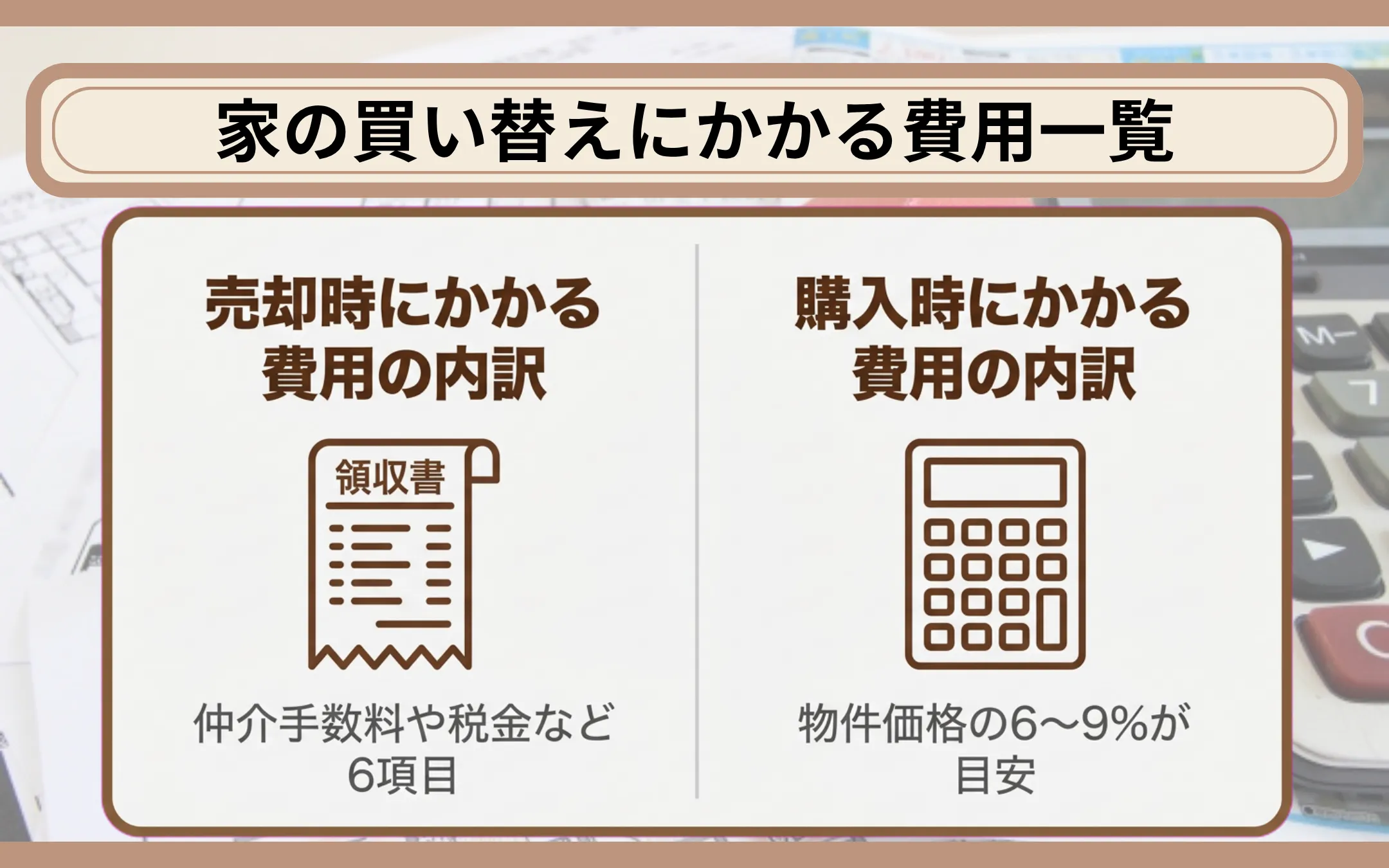 家の買い替えにかかる費用一覧