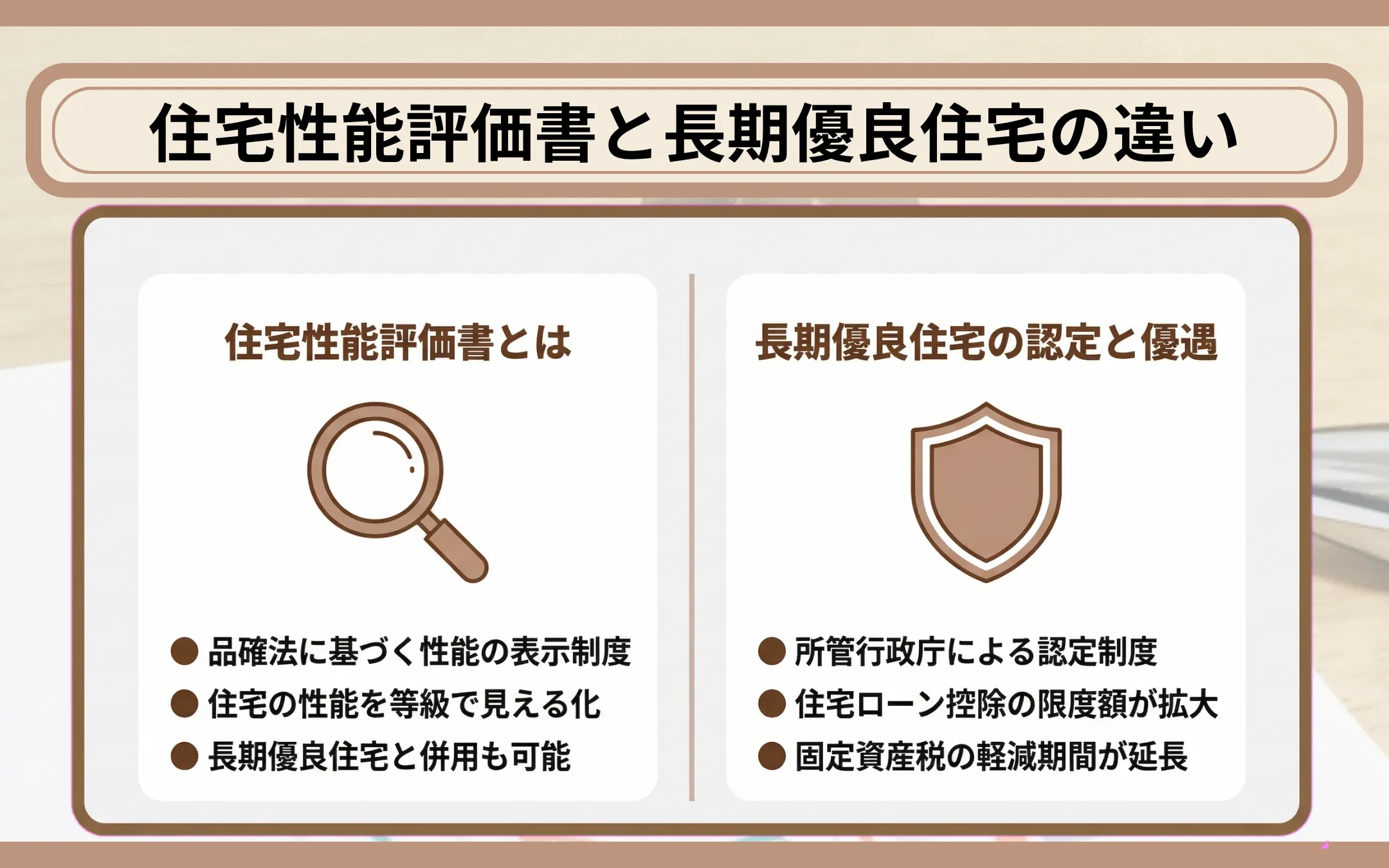 住宅性能評価書と長期優良住宅の違い