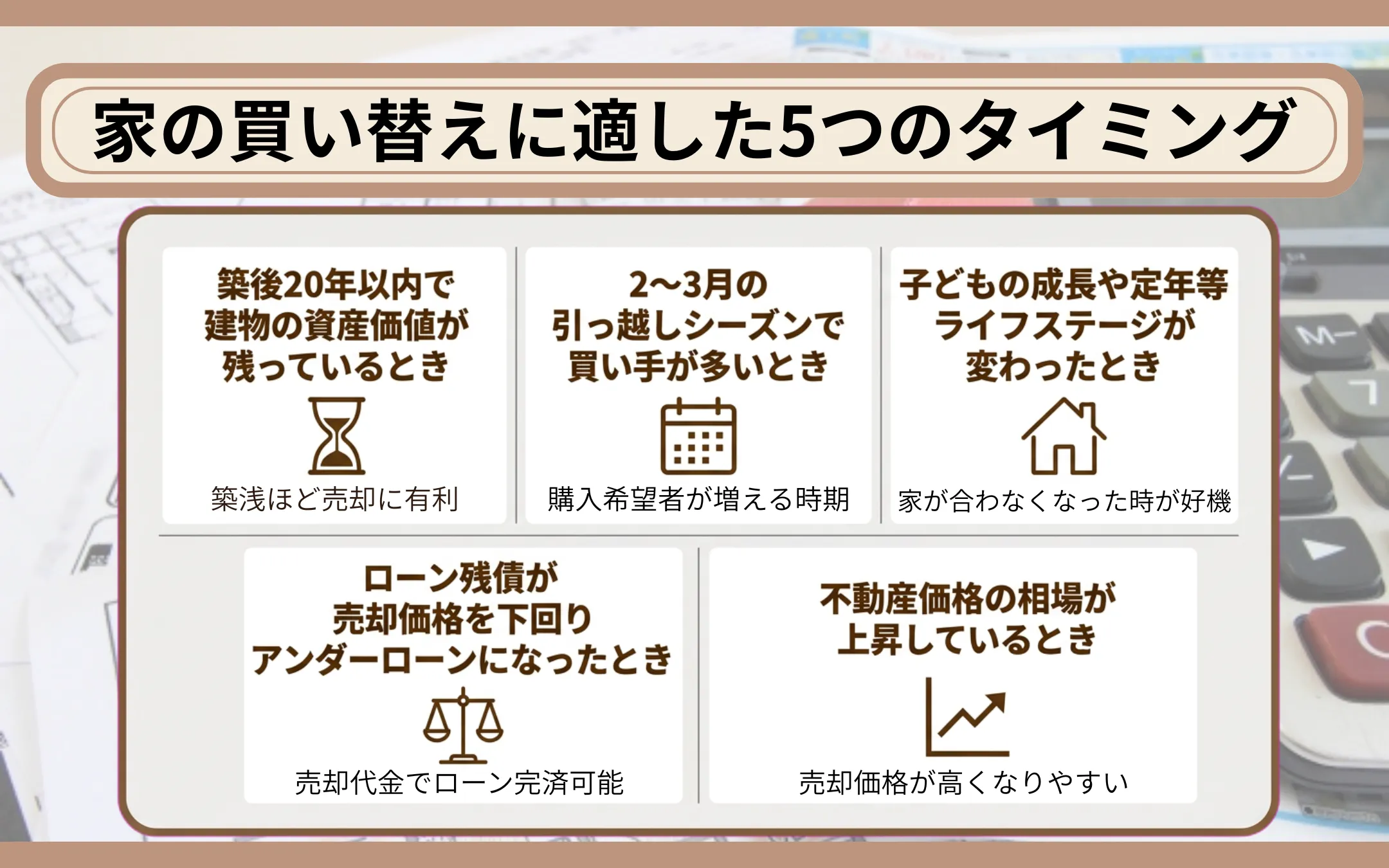 家の買い替えに適した5つのタイミング