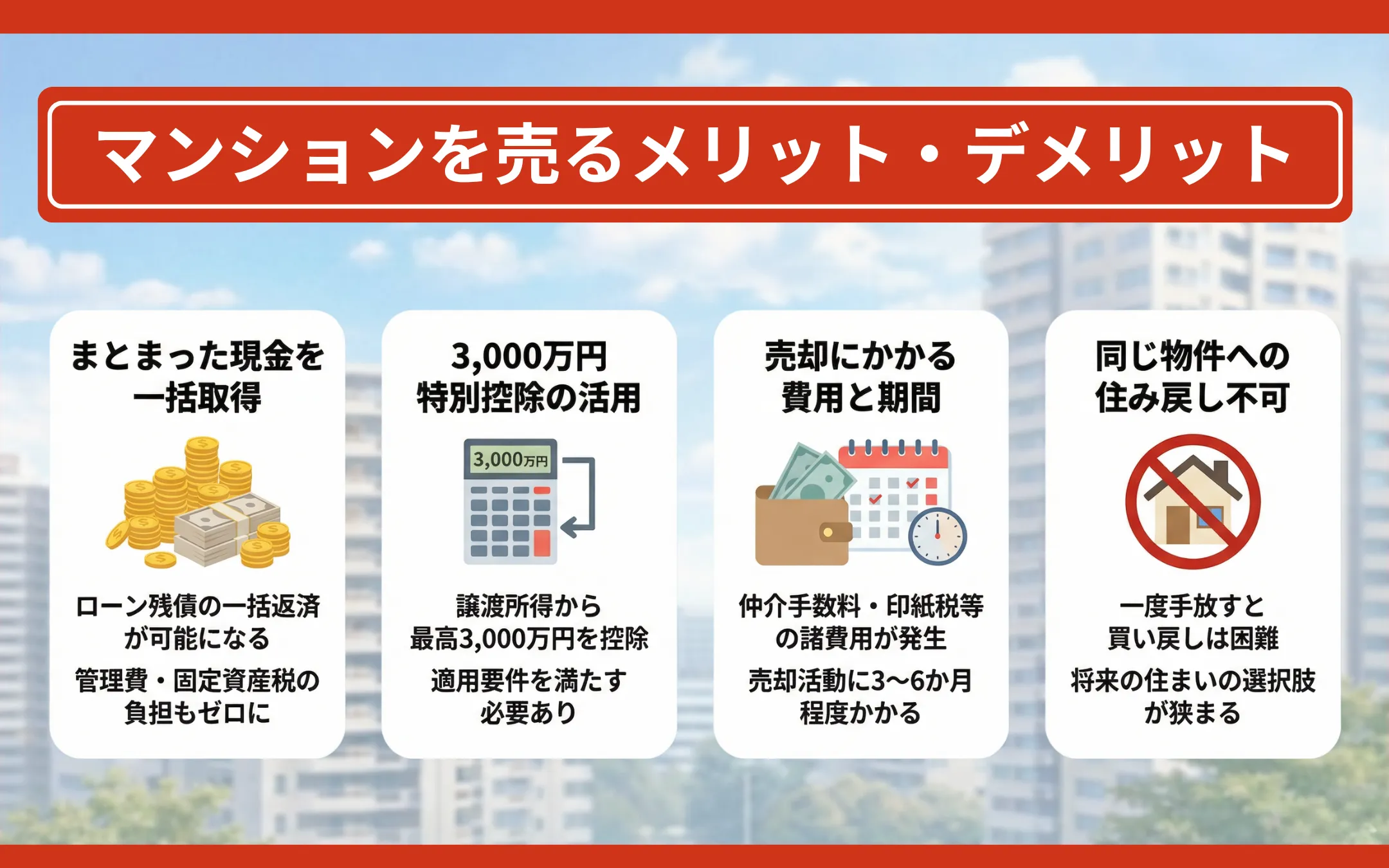 マンションを売るメリット・デメリット