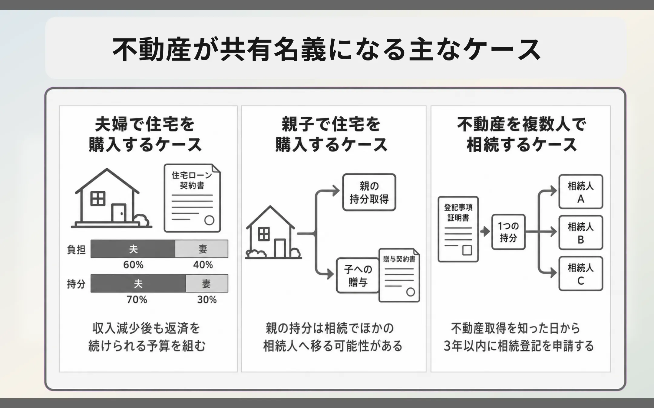 不動産が共有名義になる主なケース