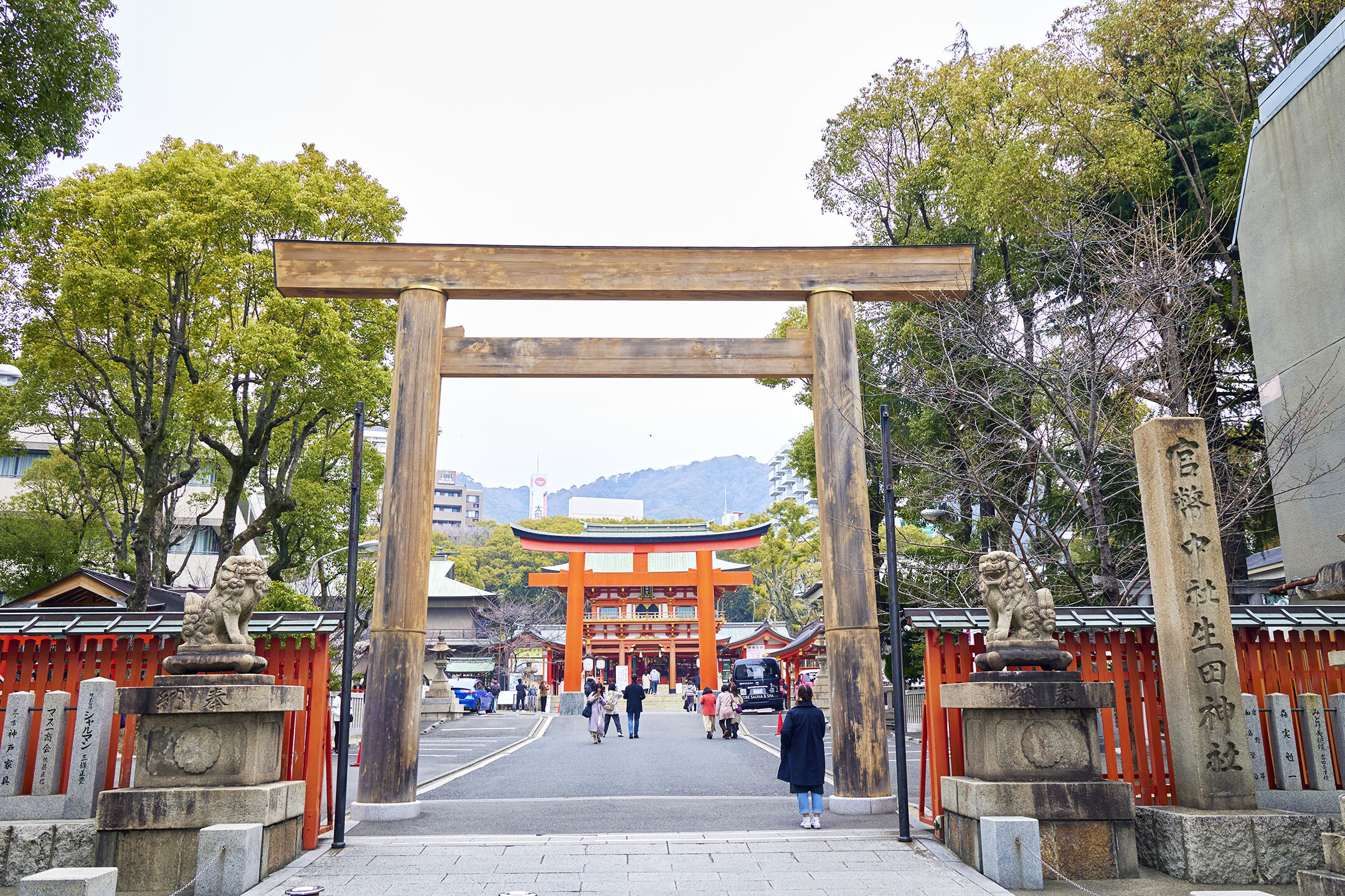 手前が二の鳥居、奥が一の鳥居