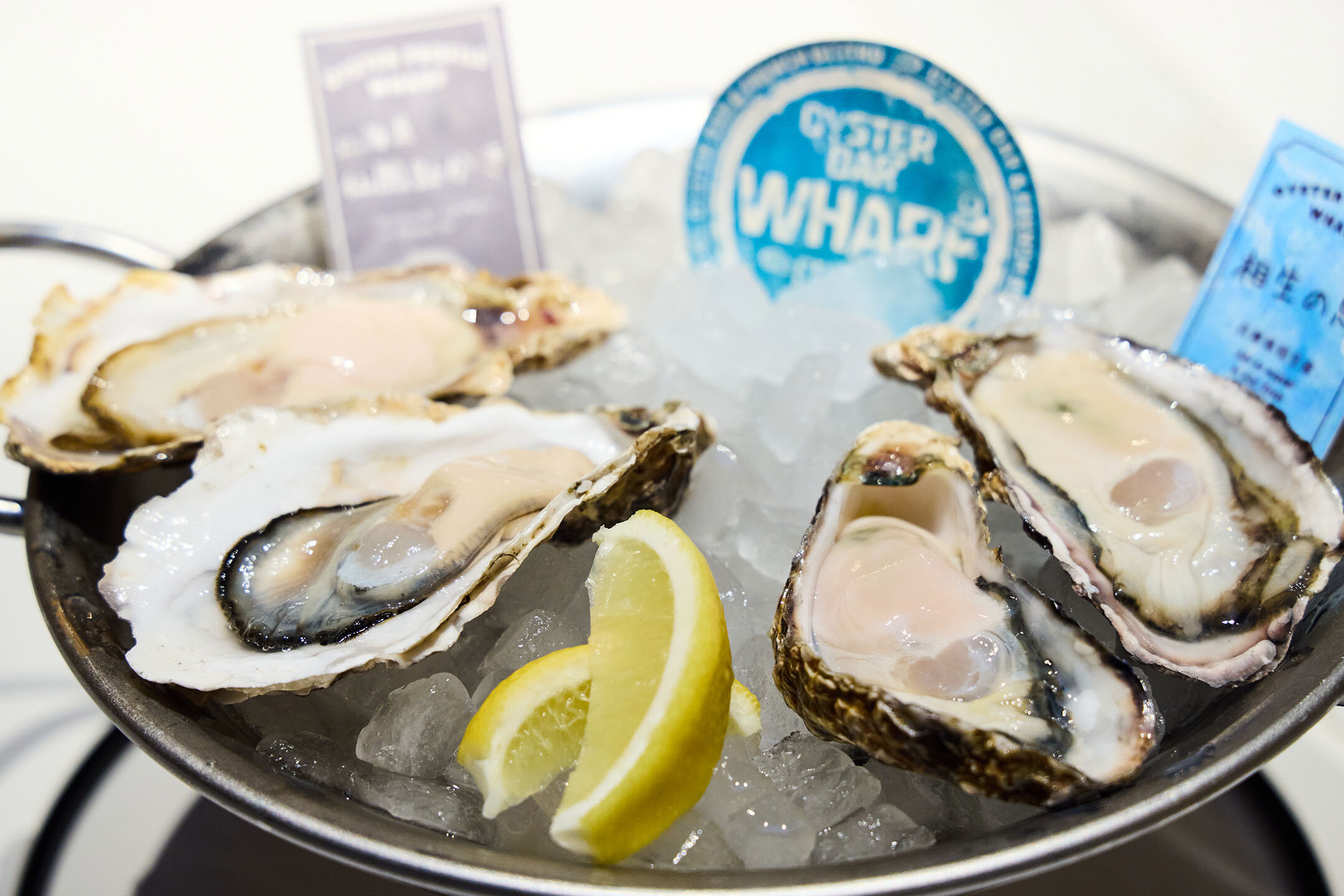 旬の生牡蠣が並んだ４種盛り合わせ